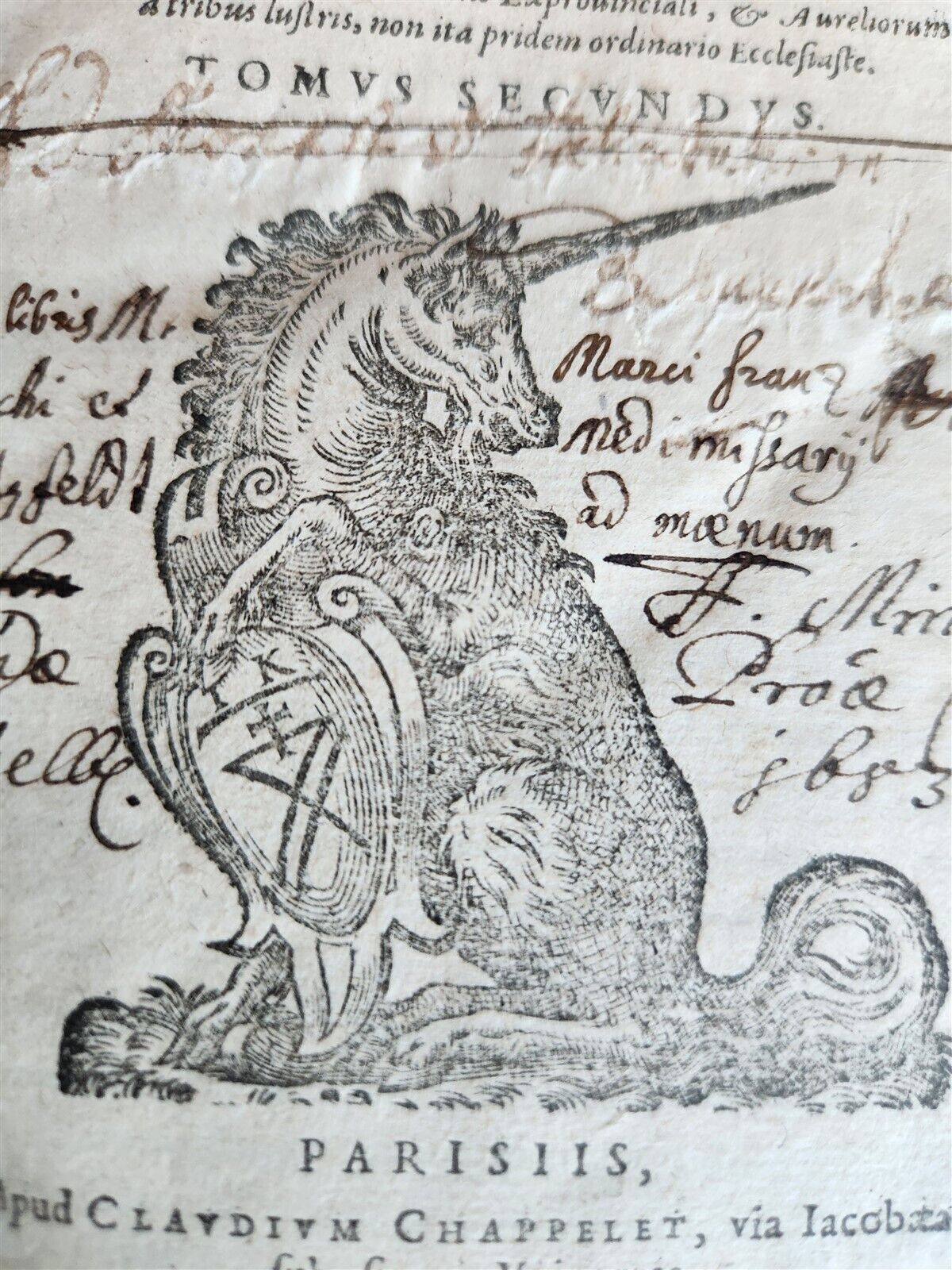 1604 SERMONS of Maurice Hylaret antique PIGSKIN BINDING UNICORN TITLEPIECE