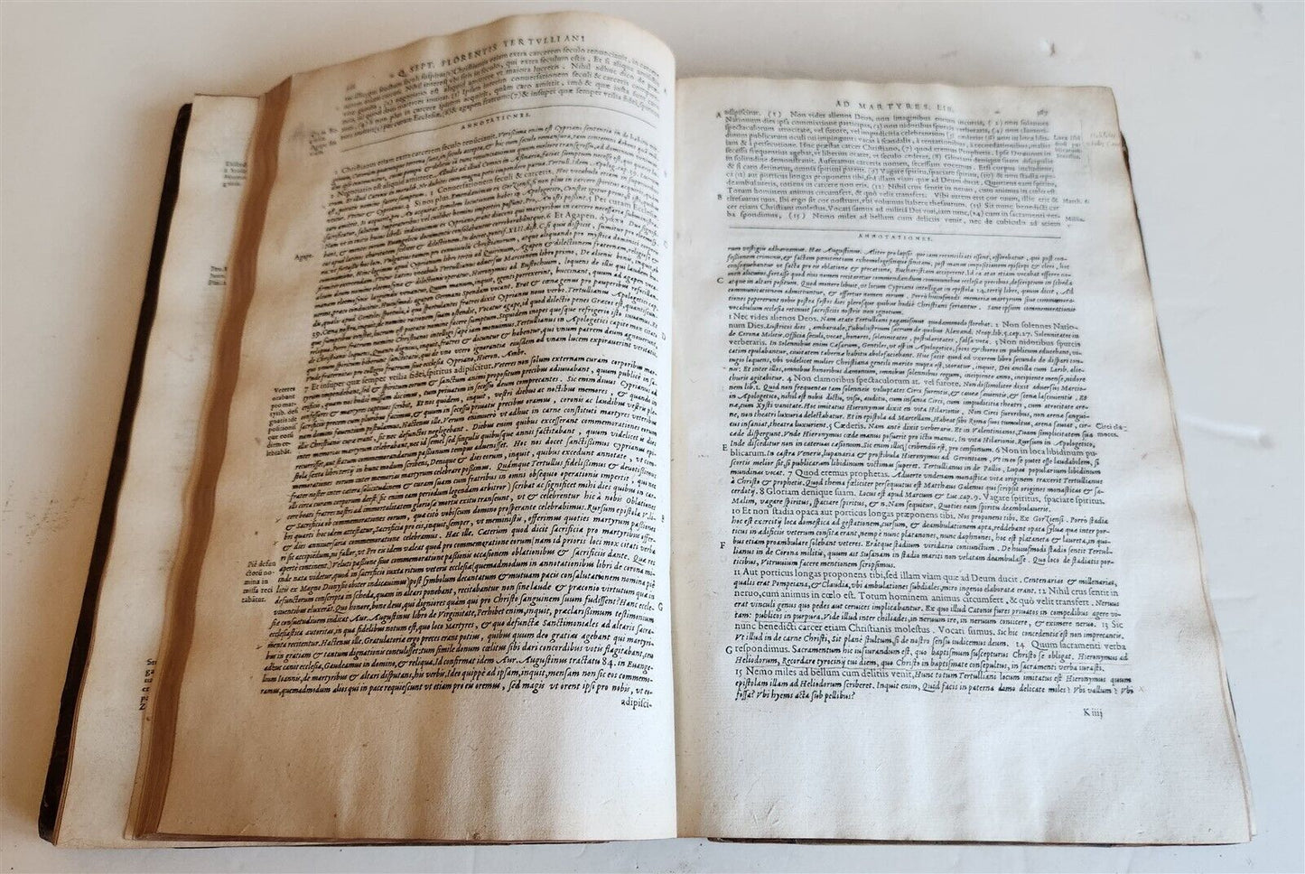 1580 OPERA TERTULLIANI antique FOLIO 16th CENTURY