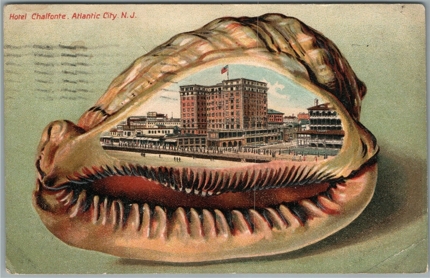 ATLANTIC CITY NJ HOTEL CHALFONTE ANTIQUE POSTCARD