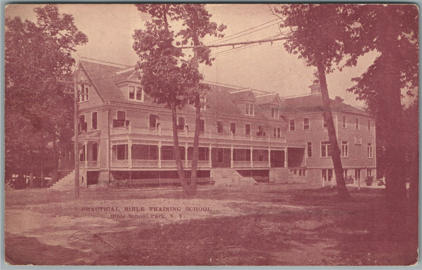 BIBLE SCHOOL PARK NY ANTIQUE POSTCARD