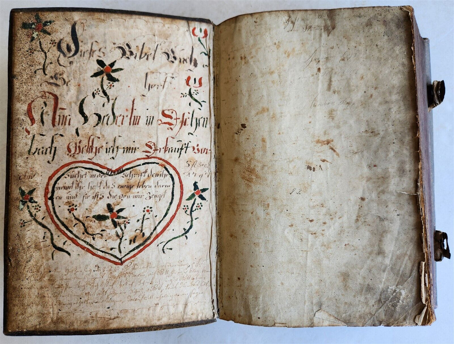 1788 BIBLE in GERMAN ILLUSTRATED antique MASSIVE PIGSKIN BOUND FOILIO