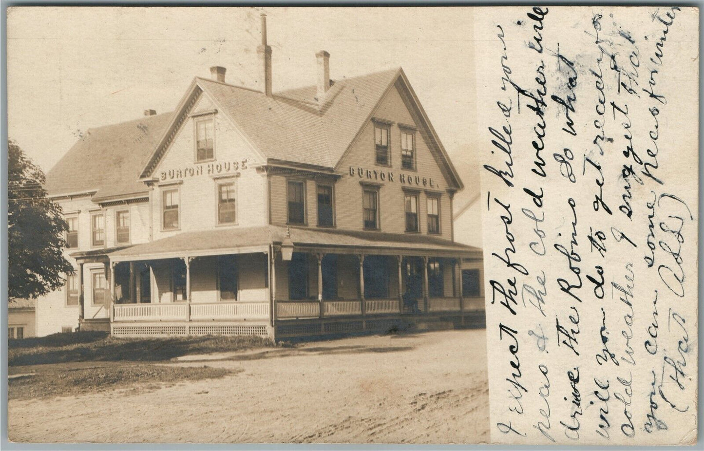 UNION ME BURTON HOUSE ANTIQUE REAL PHOTO POSTCARD RPPC