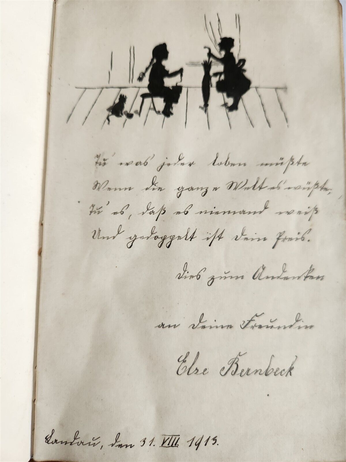 1855 ALBUM AMICORUM - MANUSCRIPT POETRY GERMAN BOOK antique ILLUSTRATED Landau