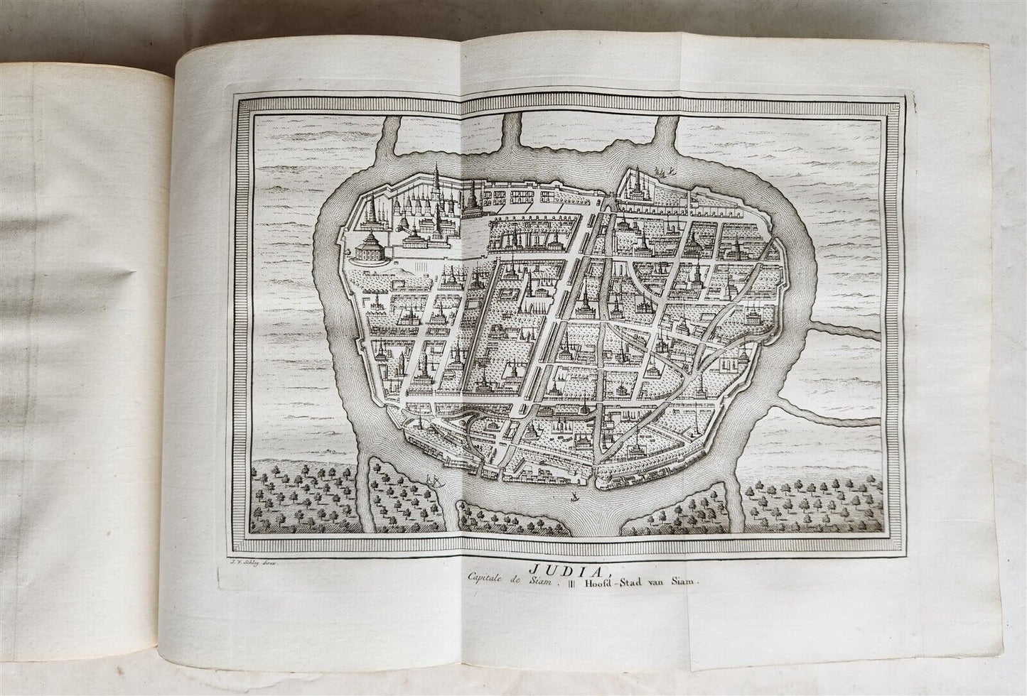 1755 TRAVELS TO EAST INDIES SIAM antique Histoire generale des voyages ILLUSTR.