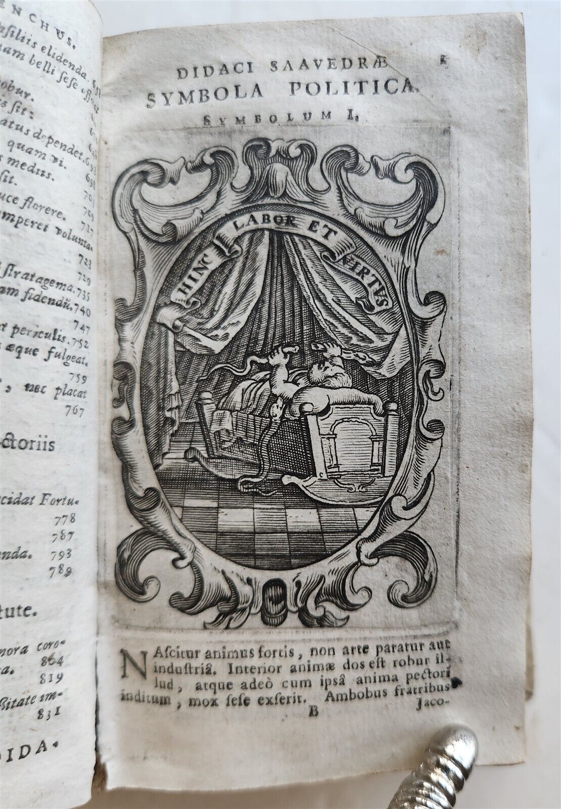 1659 EMBLEMATA by SAAVEDRA FAJARDO antique VELLUM BINDING ILLUSTRATED