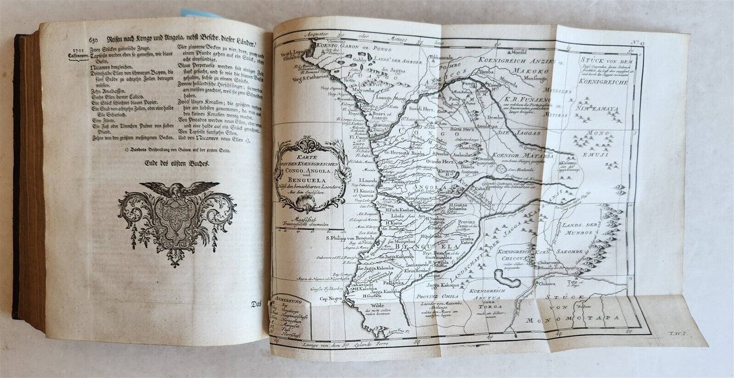 1749 TRAVELS HISTORY ILLUSTRATED antique AFRICA Guinea Benin Angola Loango Congo