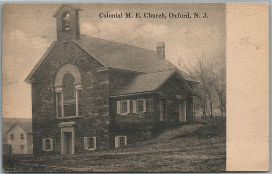 OXFORD NJ COLONIAL CHURCH ANTIQUE POSTCARD