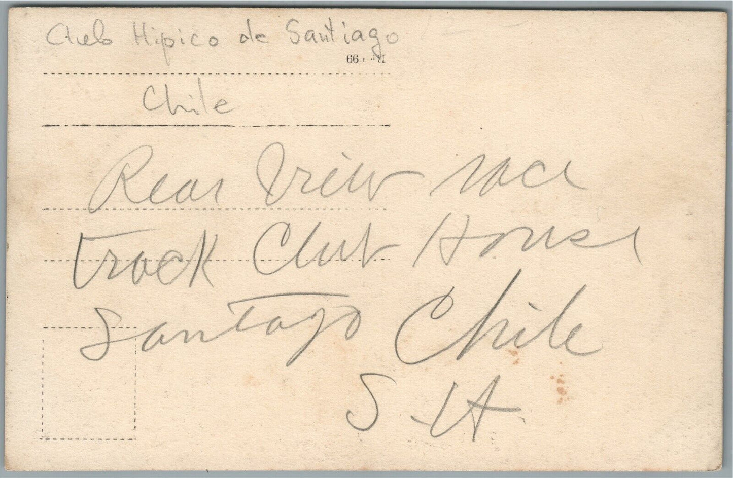 CLUB HIPICO DE SANTIAGO CHILE ANTIQUE REAL PHOTO POSTCARD RPPC