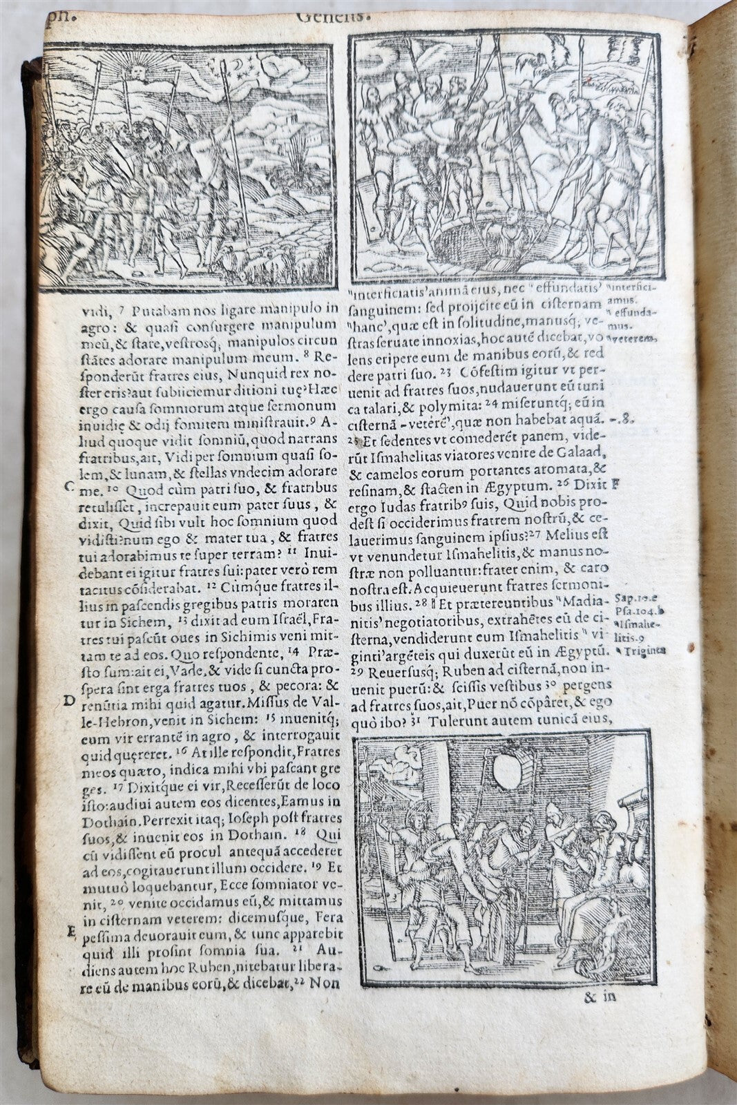 1563 BIBLE in LATIN antique ILLUSTRATED 16th century BIBLIA