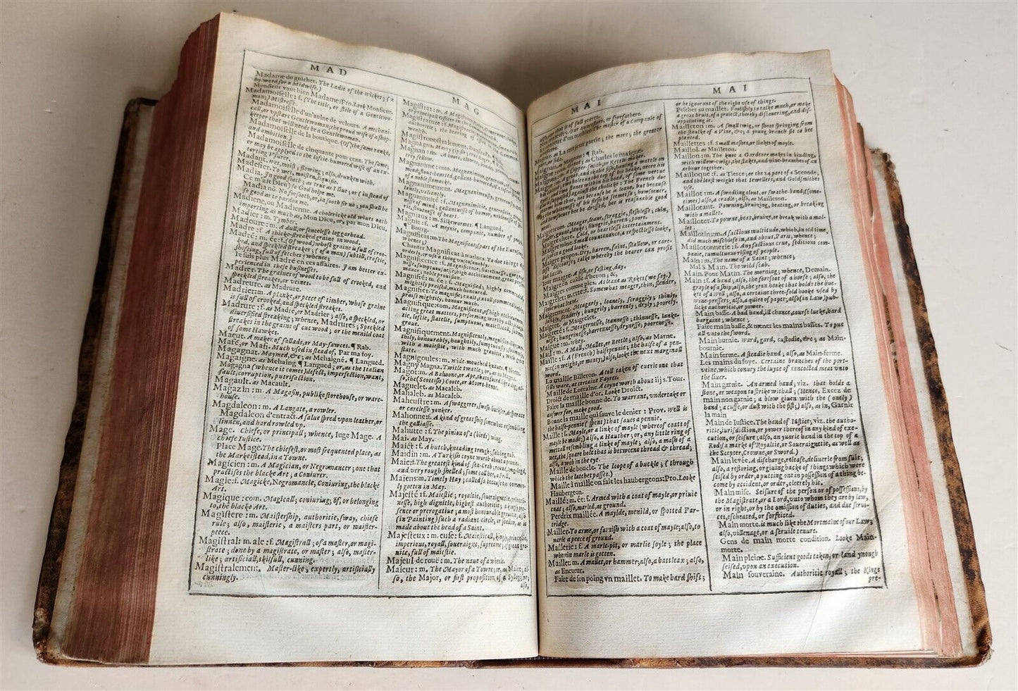 1632 DICTIONARIE of FRENCH & ENGLISH TONGUES by Randle Cotgrave antique ENGLISH