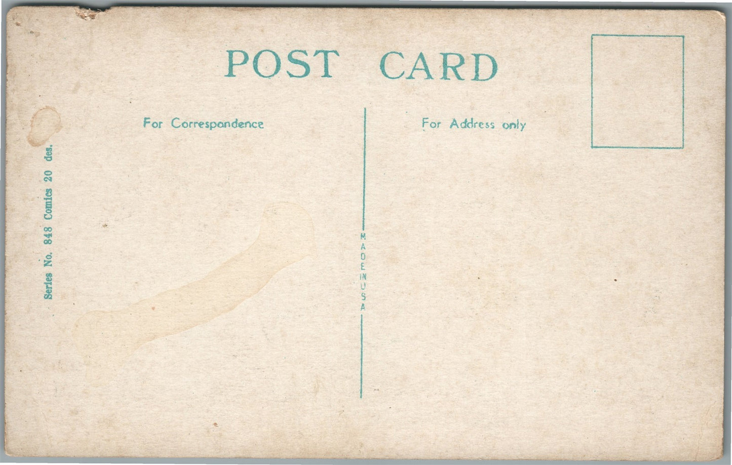 GREAT DEPRESSION ERA ANTIQUE SATIRICAL POSTCARD