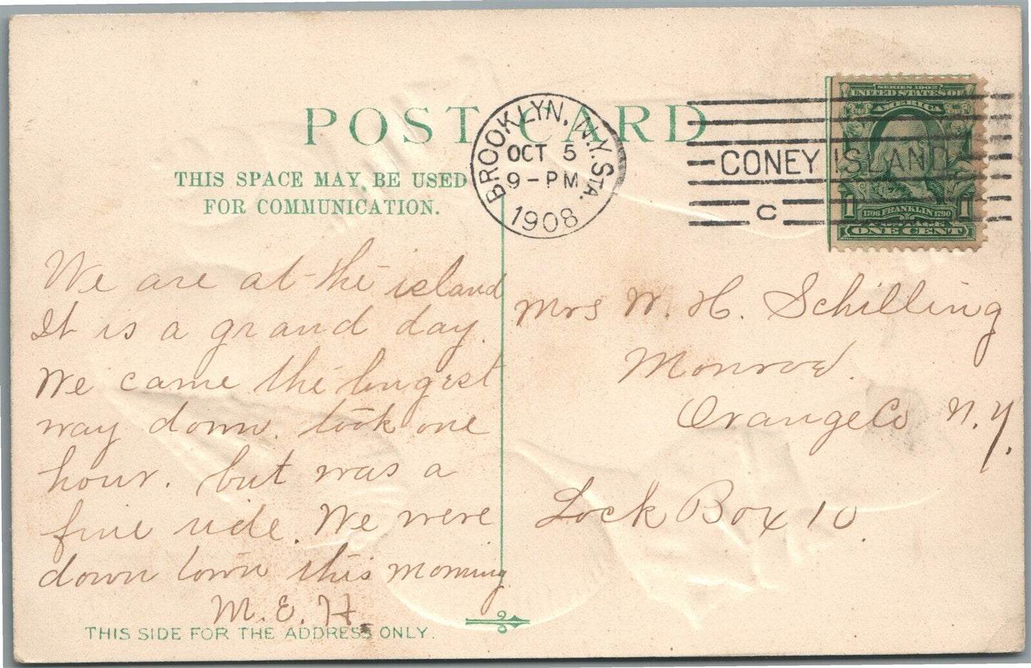 NEW YORK NY ENTRANCE TO DREAMLAND SHELL BORDERS ANTIQUE POSTCARD