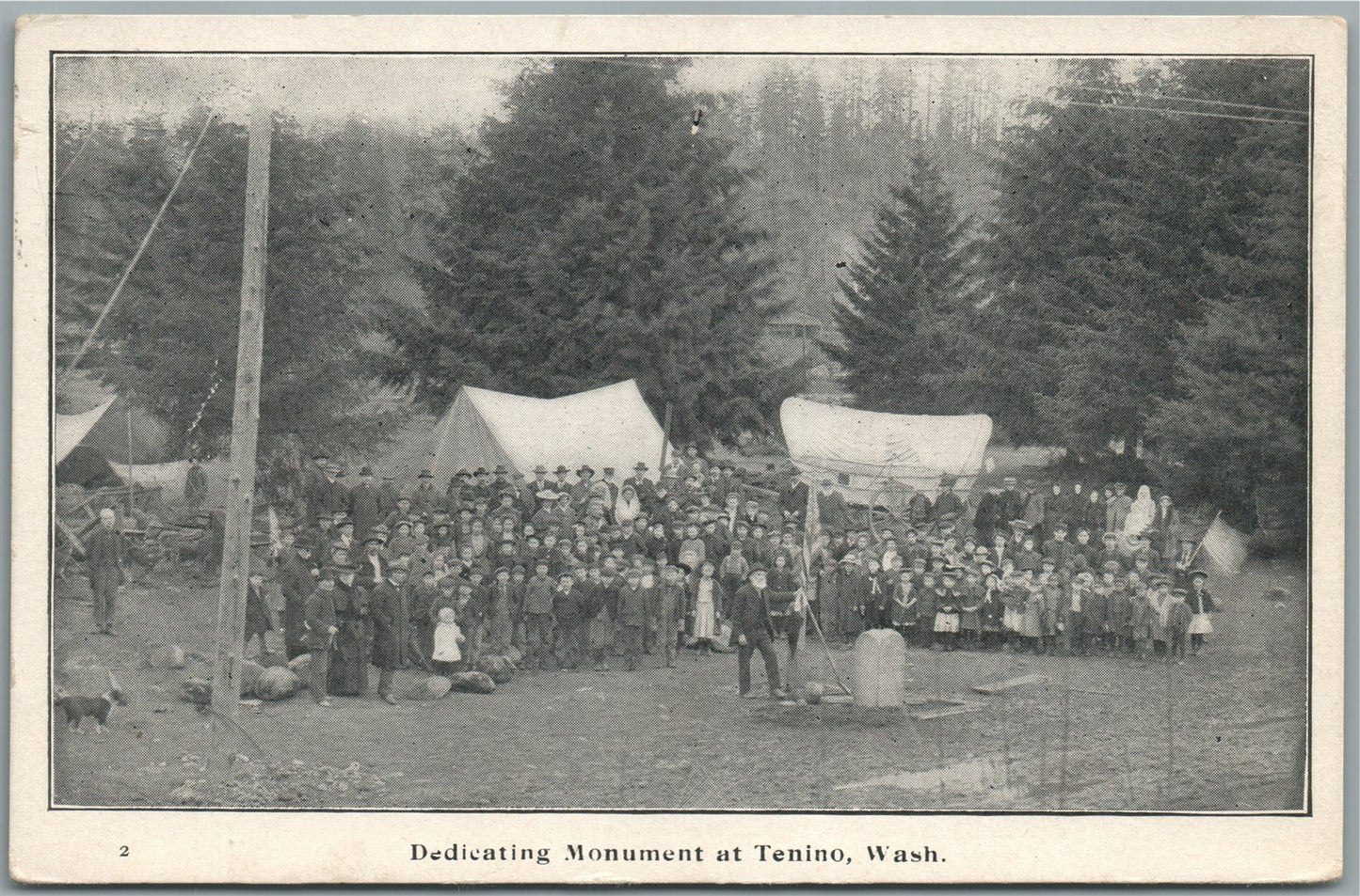 TENINO WA DEDICATING MONUMENT ANTIQUE POSTCARD
