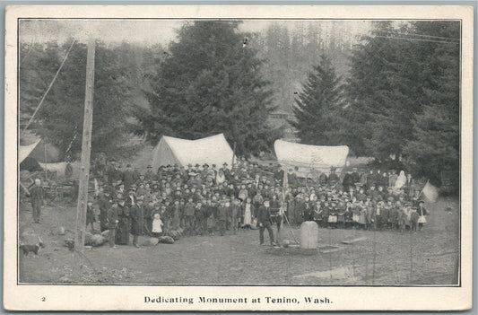 TENINO WA DEDICATING MONUMENT ANTIQUE POSTCARD