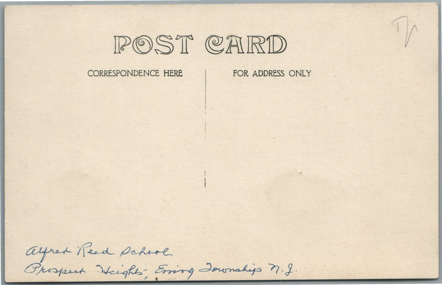 PROSPECT HEIGHTS NJ ALFRED REED SCHOOL ANTIQUE REAL PHOTO POSTCARD RPPC