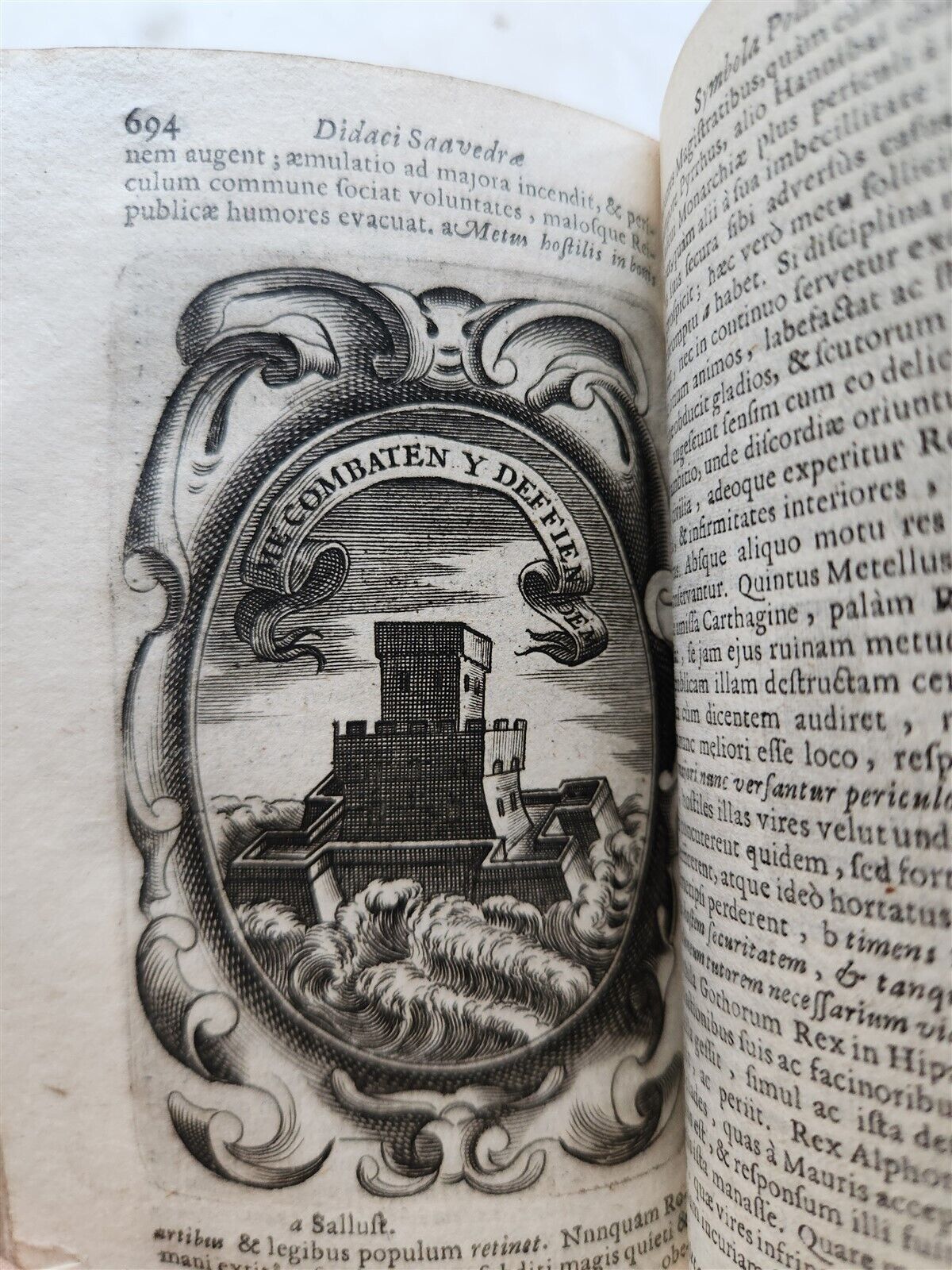 1659 EMBLEMATA by SAAVEDRA FAJARDO antique VELLUM BINDING ILLUSTRATED