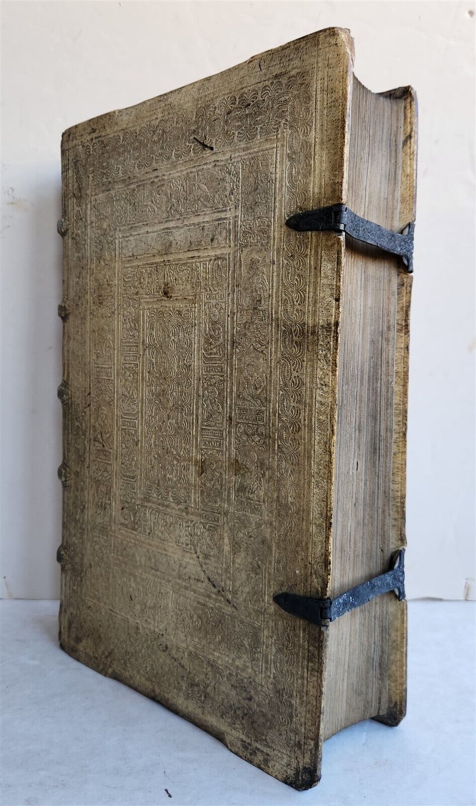 1588 DISPUTATIONES AGAINST HERETICS ROBERTI BELLARMINI antique PIGSKIN FOLIO v.2