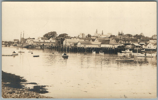 BOOTH BAY HARBOR ME ANTIQUE REAL PHOTO POSTCARD RPPC