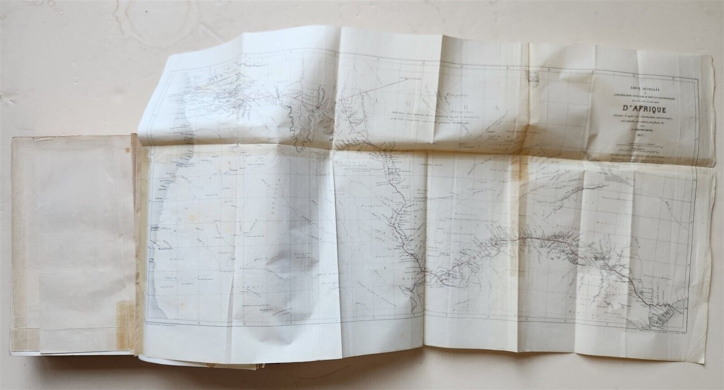 1859 EXPLORATIONS L'AFRIQUE et AUSTRALE LIVINGSTONE VOYAGES antique ILLUSTRATED