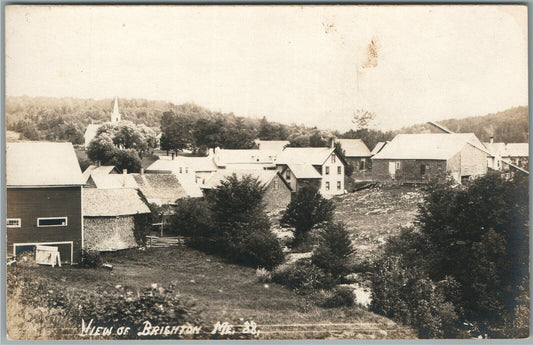 BRIGHTON ME GENERAL VIEW ANTIQUE REAL PHOTO POSTCARD RPPC