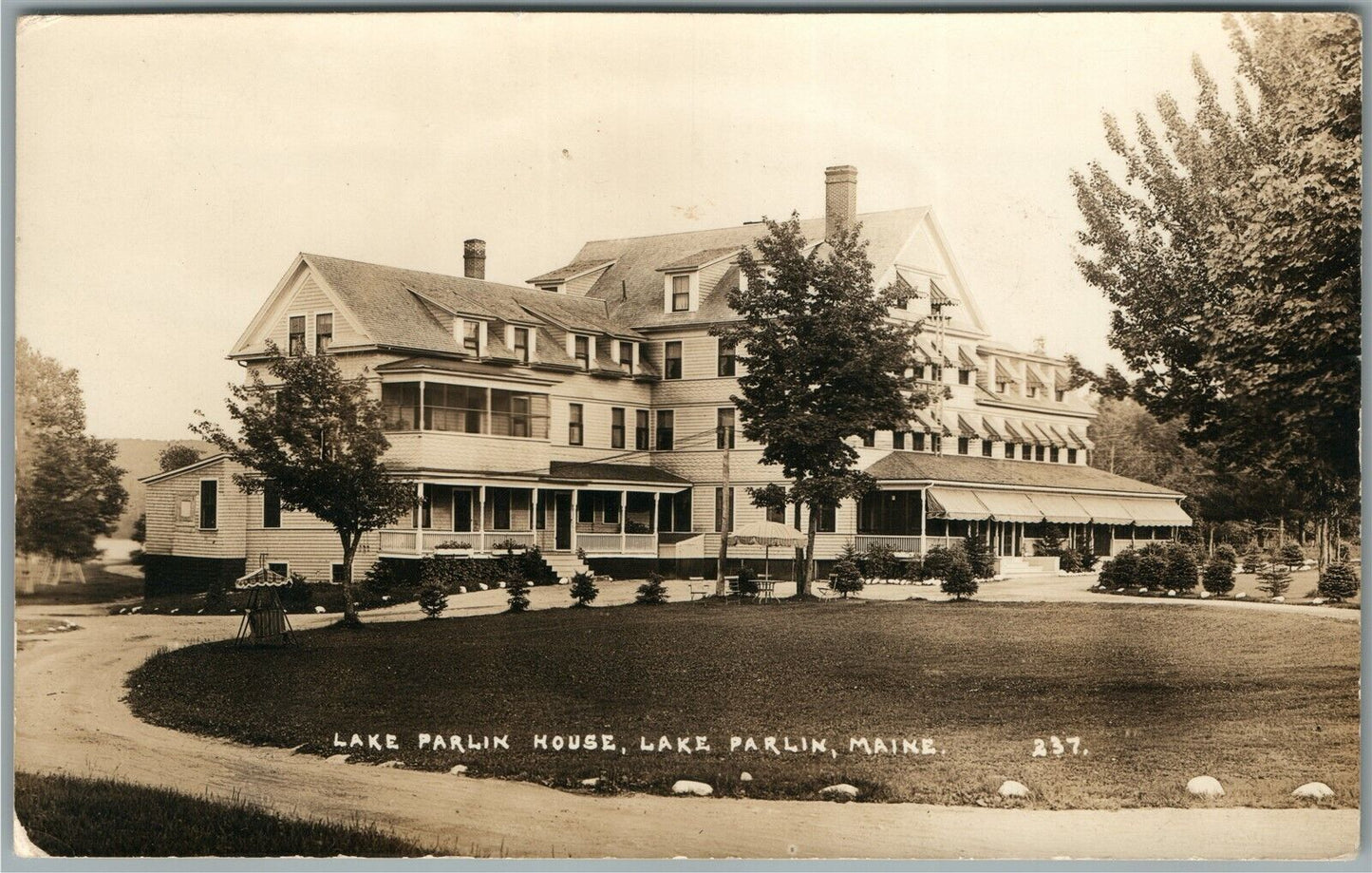 LAKE PARLIN HOUSE ME ANTIQUE REAL PHOTO POSTCARD RPPC