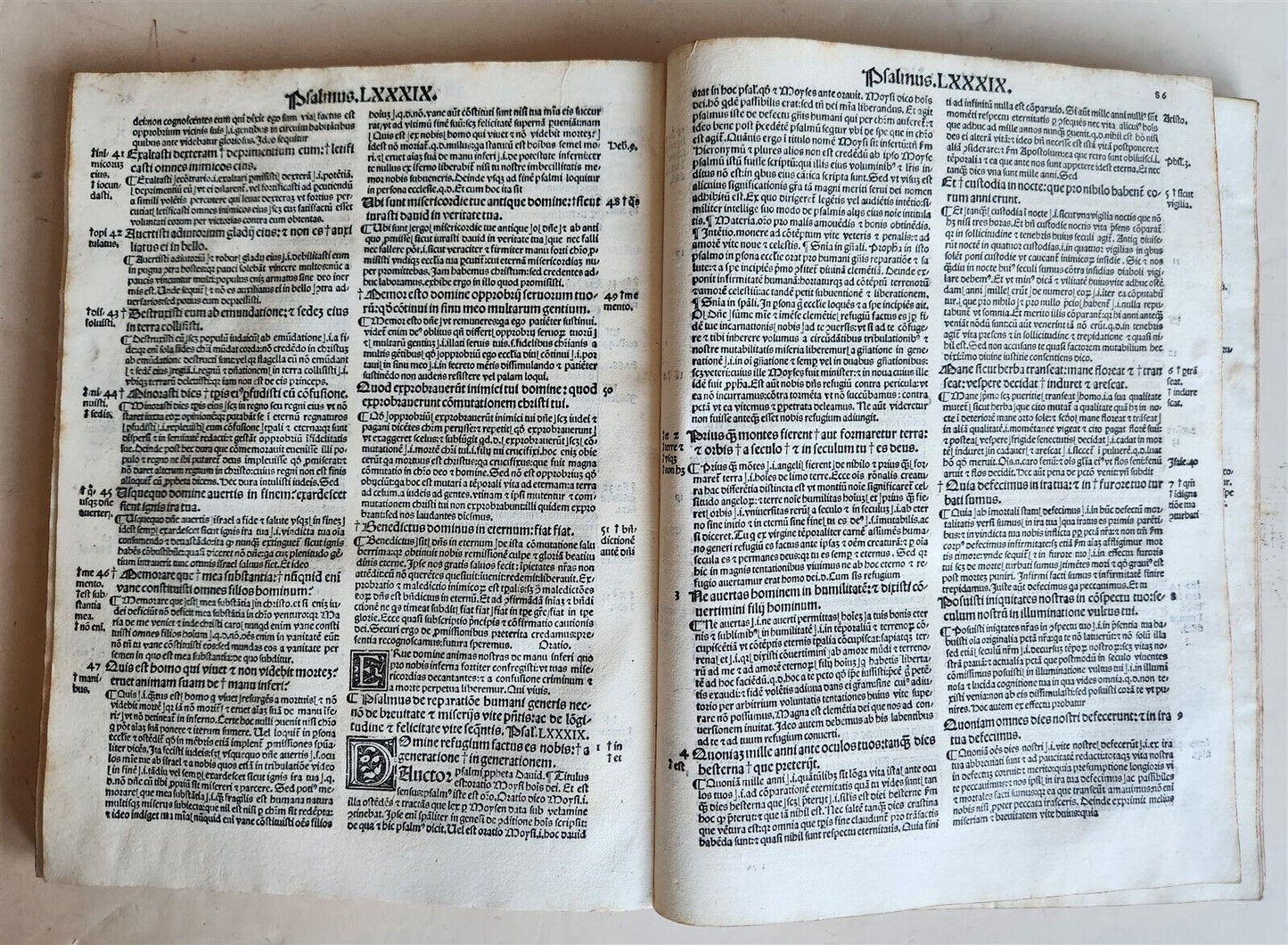 1521 POST-INCUNABULA COMMENTARY of PSALMS by Ludolph of Saxony antique VELLUM