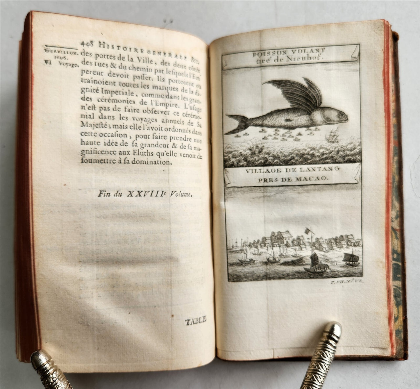 1749 HISTOIRE des VOYAGES antique vol. 28 illustrated CHINA TRAVELS
