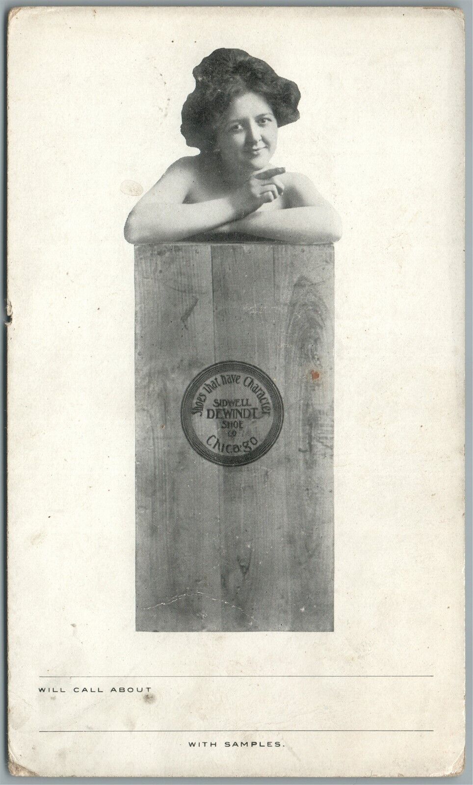 CHICAGO IL SIDWELL DEWINDT SHOE CO. ADVERTISING ANTIQUE POSTCARD