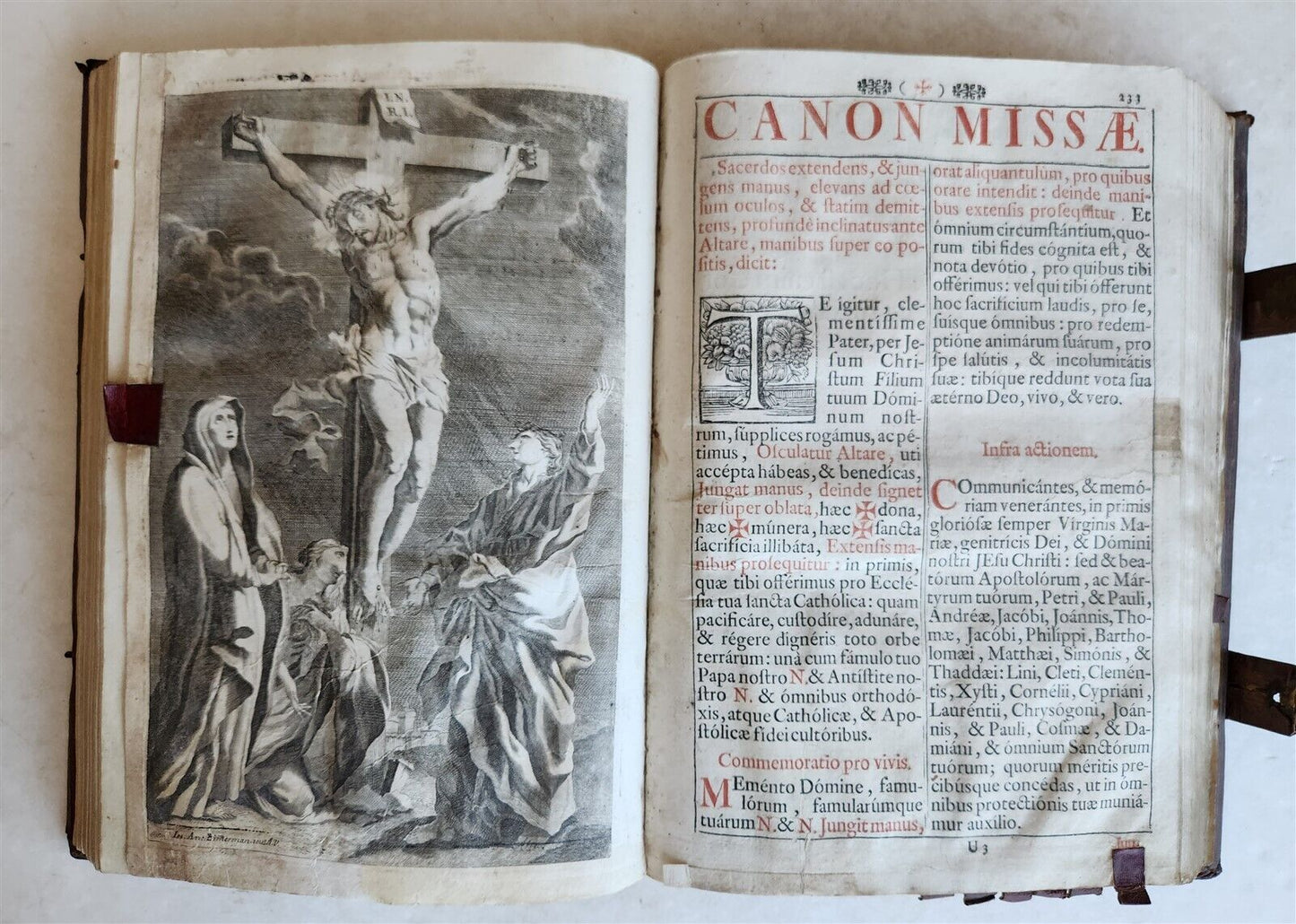 1743 MISSALE ROMANUM antique NICELY DECORATED FOLIO illustrated