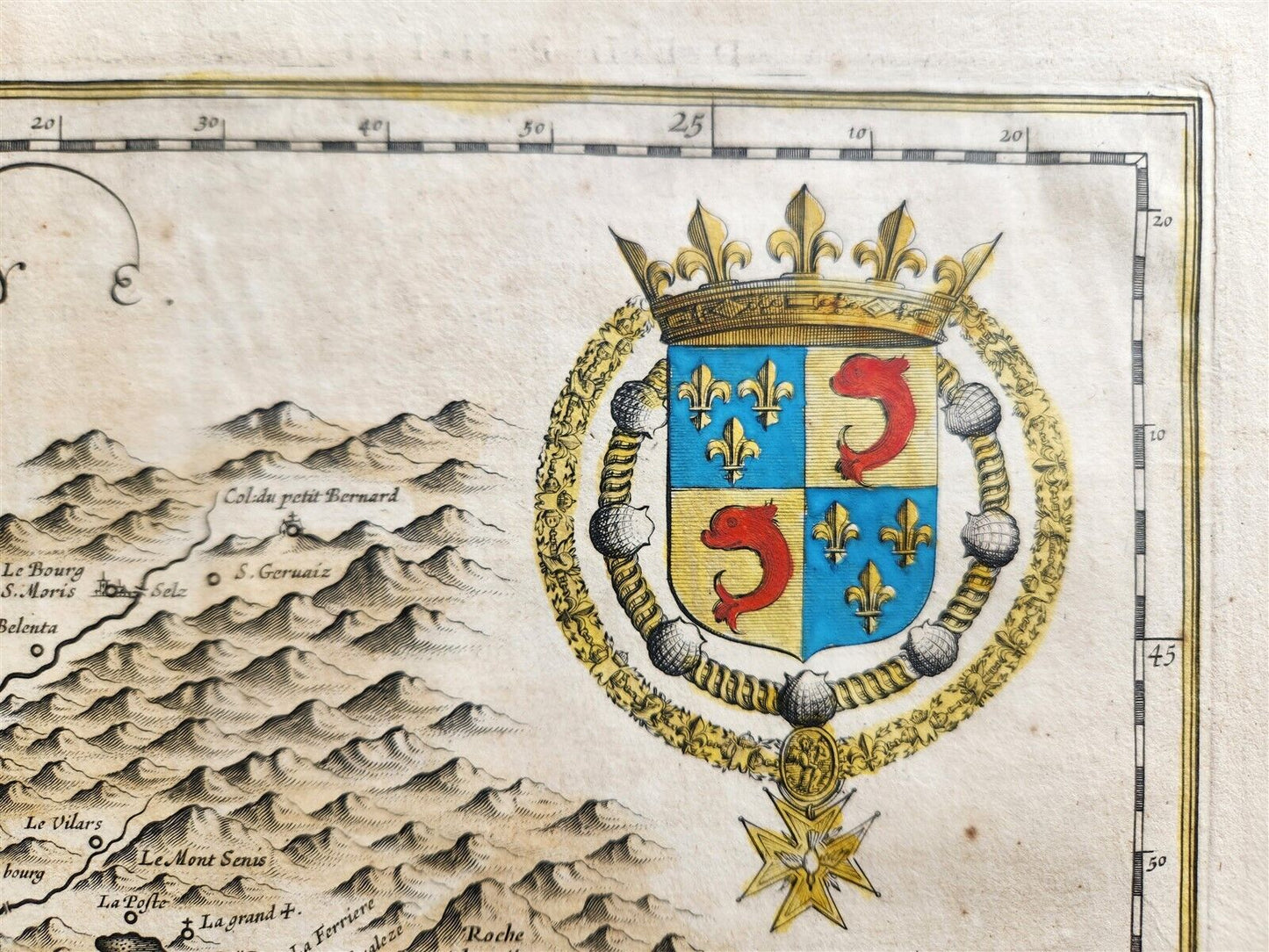 1640 MAP of FRANCE DAUPHINE PROVINCE WILLEM BLAEU antique AUTHENTIC hand colored