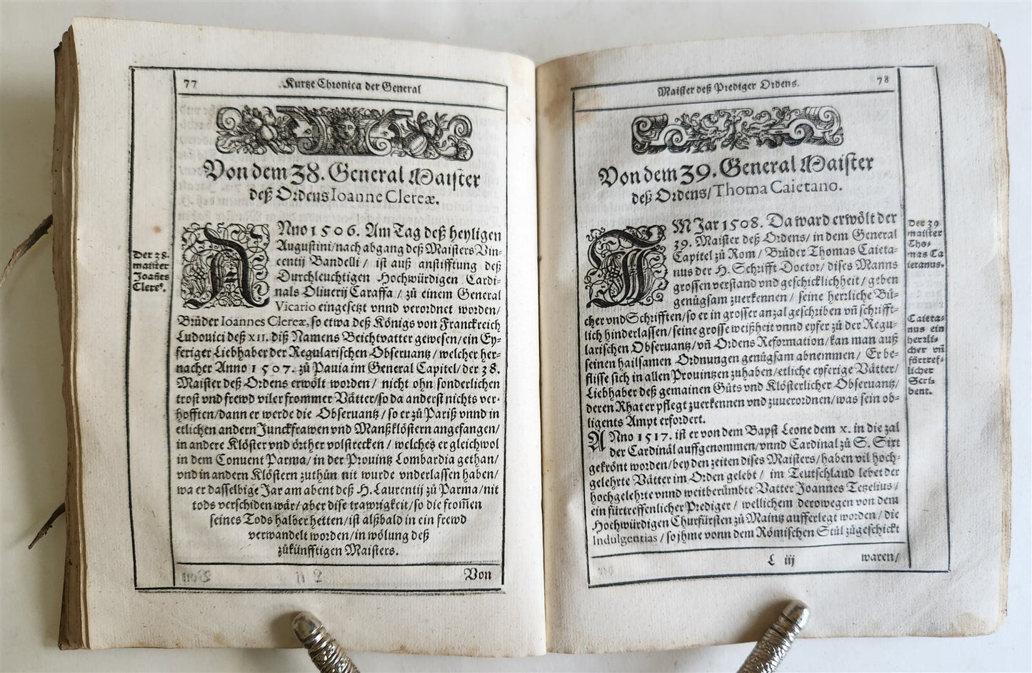 1596 HISTORICAL CHRONICLE of GERMAN RELIGIOUS ORDER antique Kurtze Chronica RARE