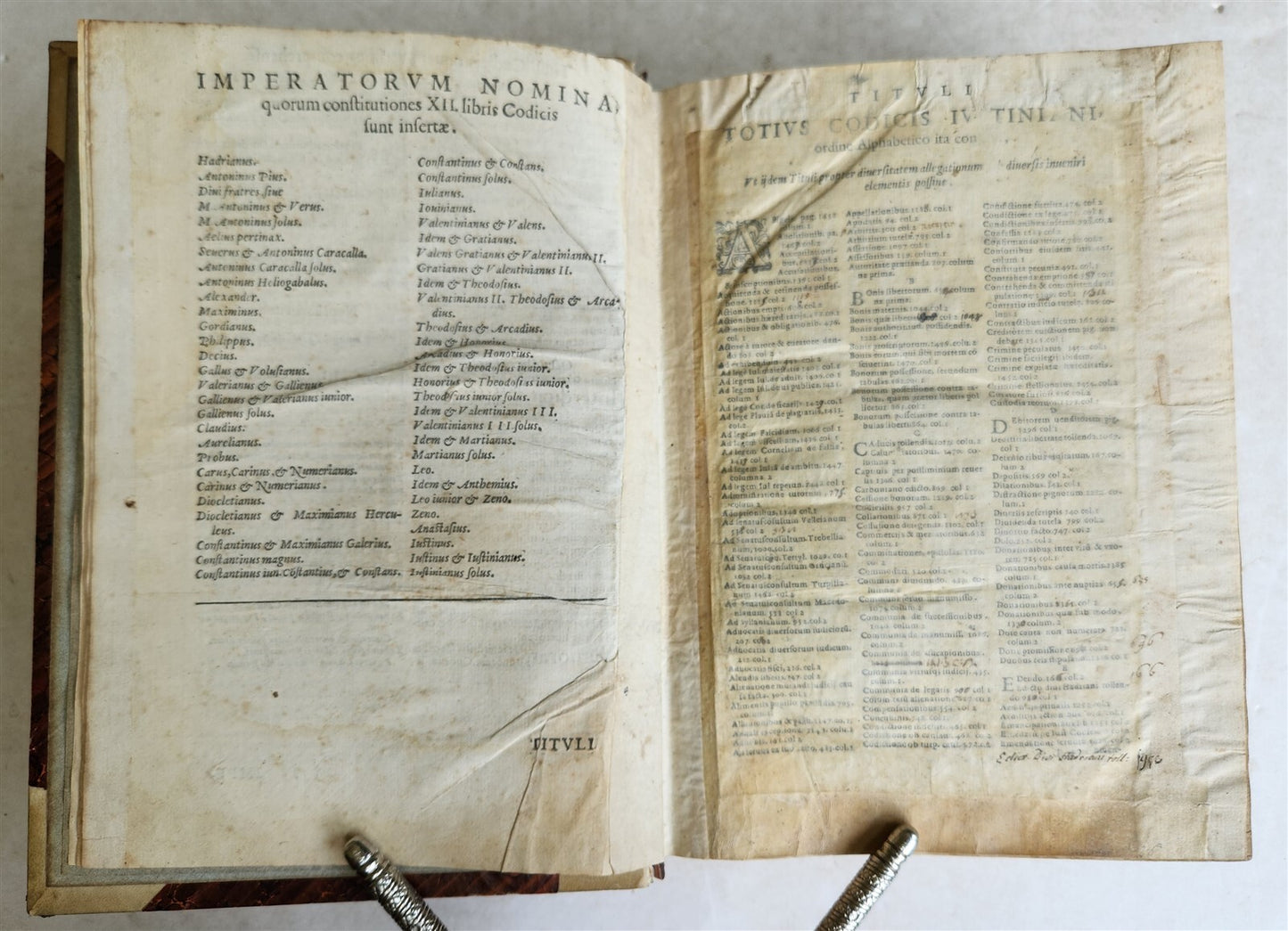 1591 LAW BOOK in LATIN Codicis Domini Iustiniani antique 16th CENTURY