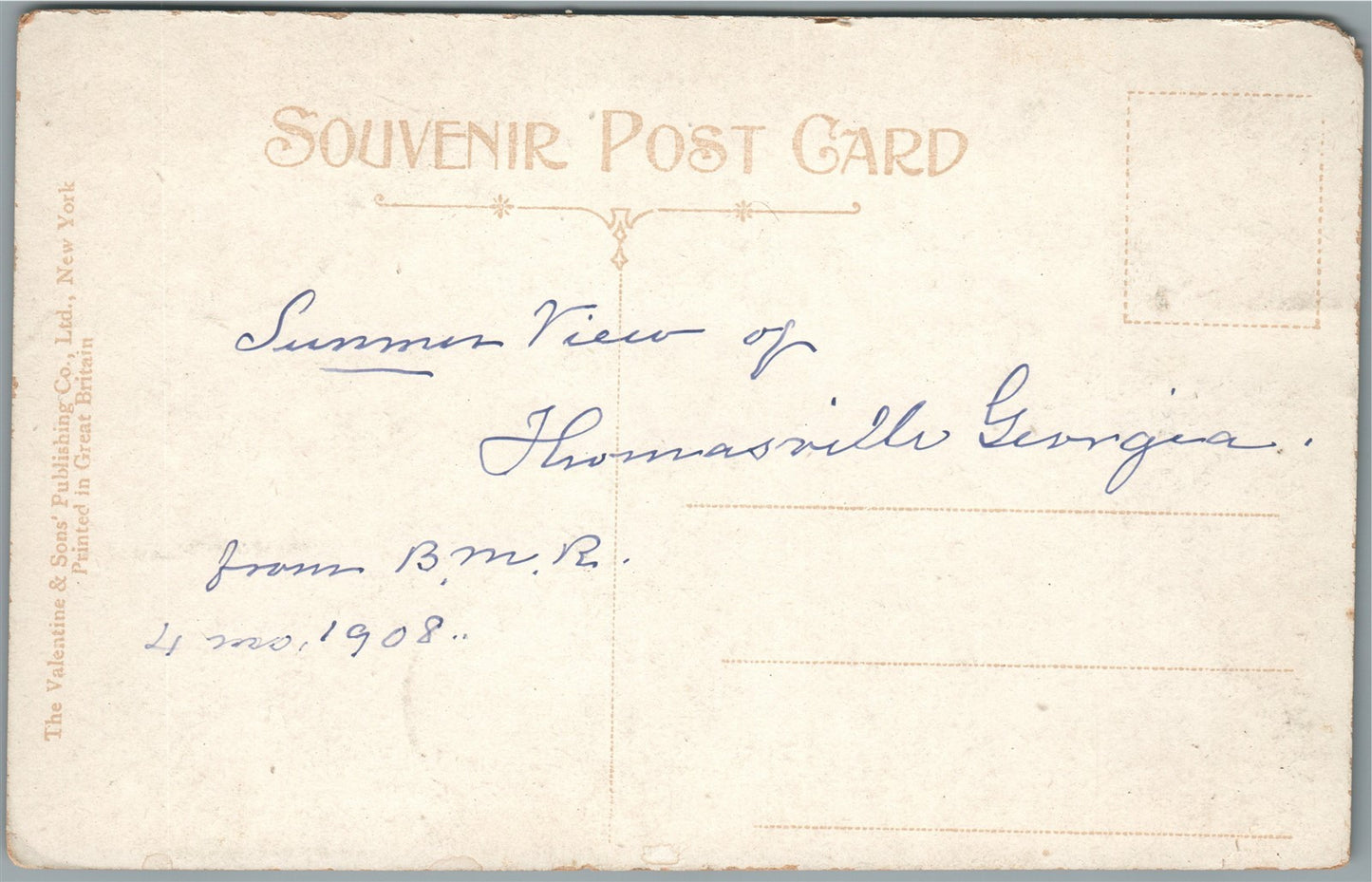 THOMASVILLE GA DAWSON STREET ANTIQUE POSTCARD