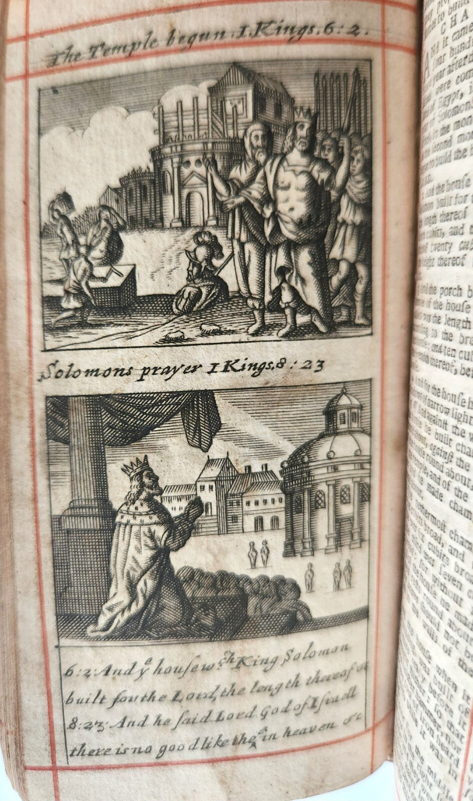 1684 BIBLE in ENGLISH ILLUSTRATED w/89 PLATES 2 VOLS OLD & NEW TESTAMENT antique