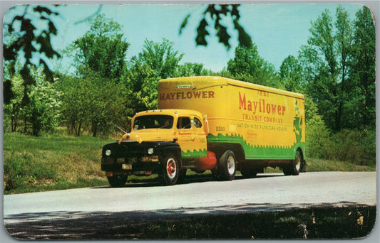 INDIANAPOLIS IN MAYFLOWER MOVING CO. TRUCK ADVERTISING VINTAGE POSTCARD