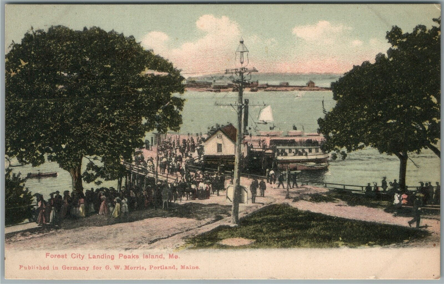 PEAKS ISLAND ME FOREST CITY LANDING ANTIQUE POSTCARD