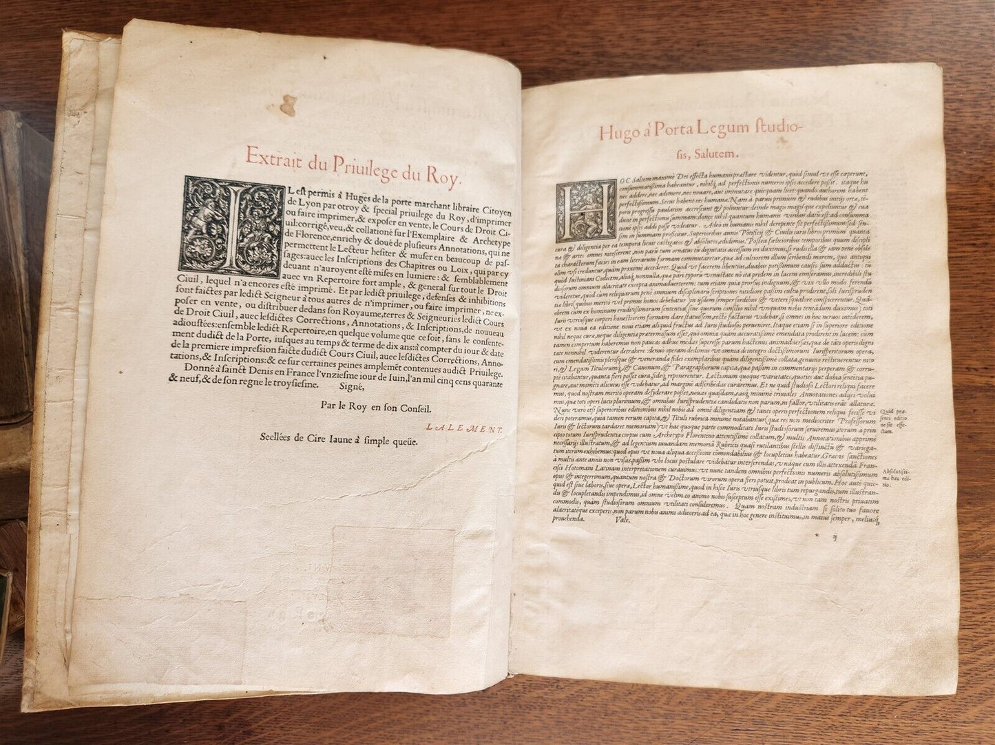 1557 LAW BOOK PART of Corpus Juris Civilis DIGESTA antique MASSIVE FOLIO vellum