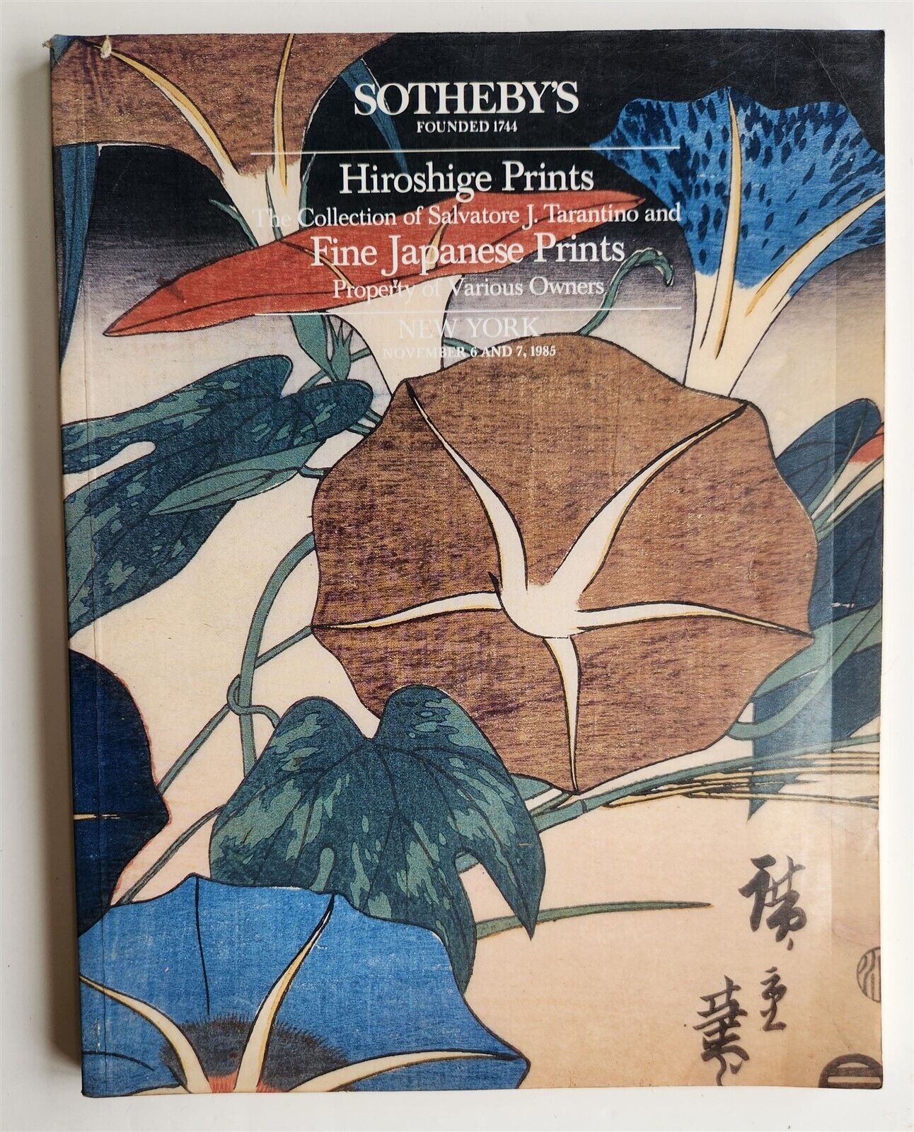 JAPANESE HIROSHIGE PRINTS SOTHEBY'S AUCTION CATALOG 1985 TARANTINO COLLECTION