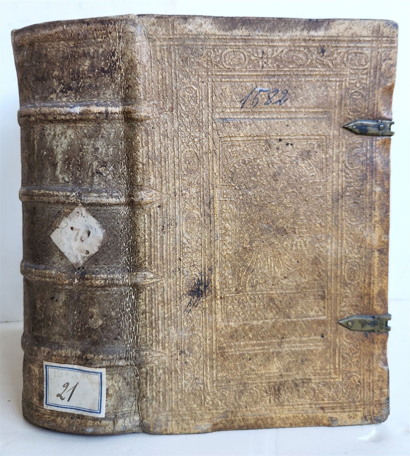 1582 Loci communes similium et dissimilium antique PIGSKIN BINDING 16th CENTURY