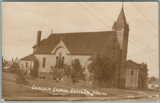 SANFORD ME CATHOLIC CHURCH ANTIQUE REAL PHOTO POSTCARD RPPC