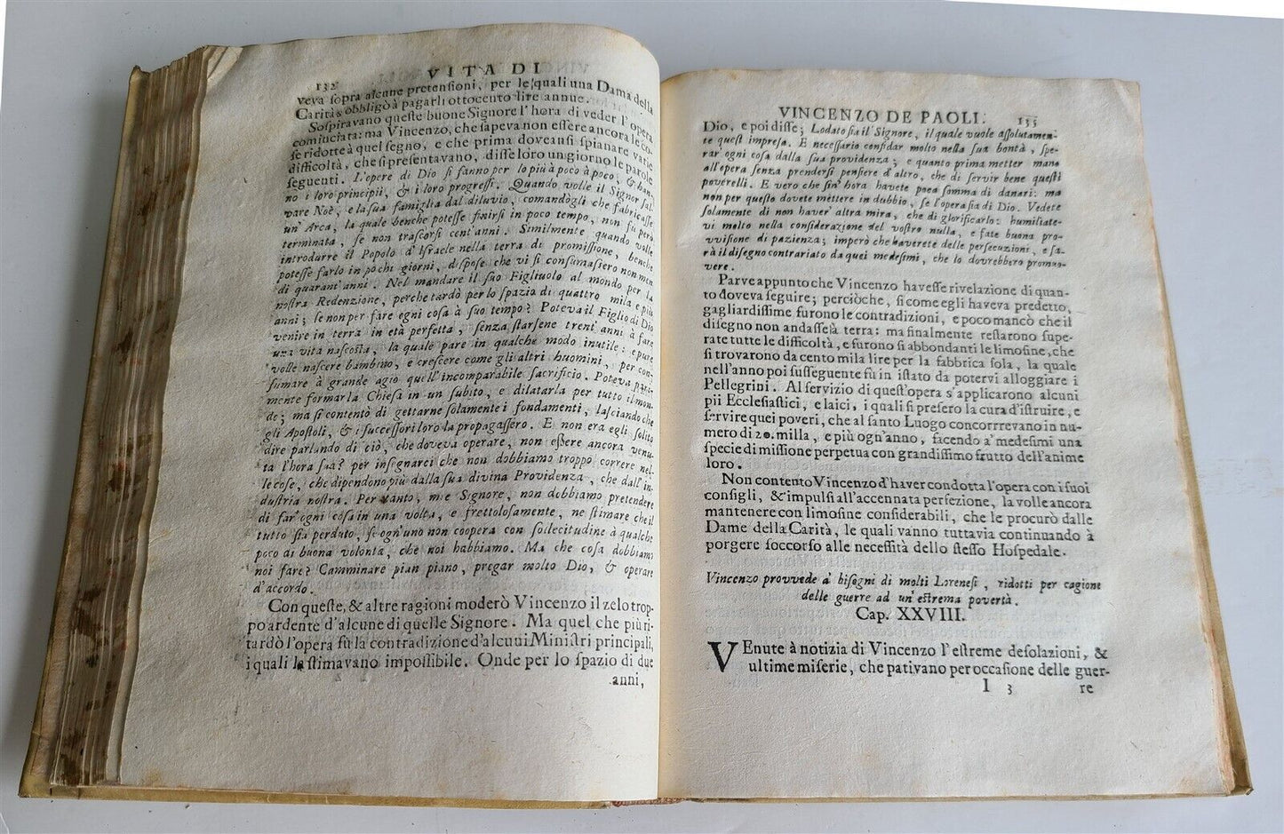 1700 VITA DEL VENERANDO SERVO DI DIO VINCENZO DE PAOLI antique VELLUM BINDING