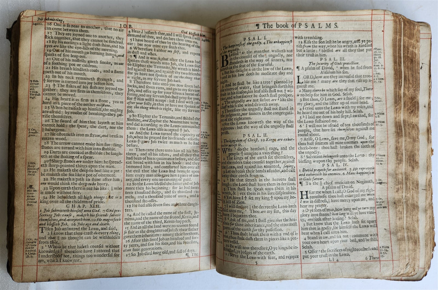 1683 BIBLE in ENGLISH Oxford, at the Theatre antique w/ BOOK of PSALMES