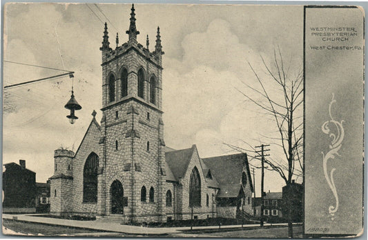 WEST CHESTER PA WESTMINSTER CHURCH ANTIQUE POSTCARD