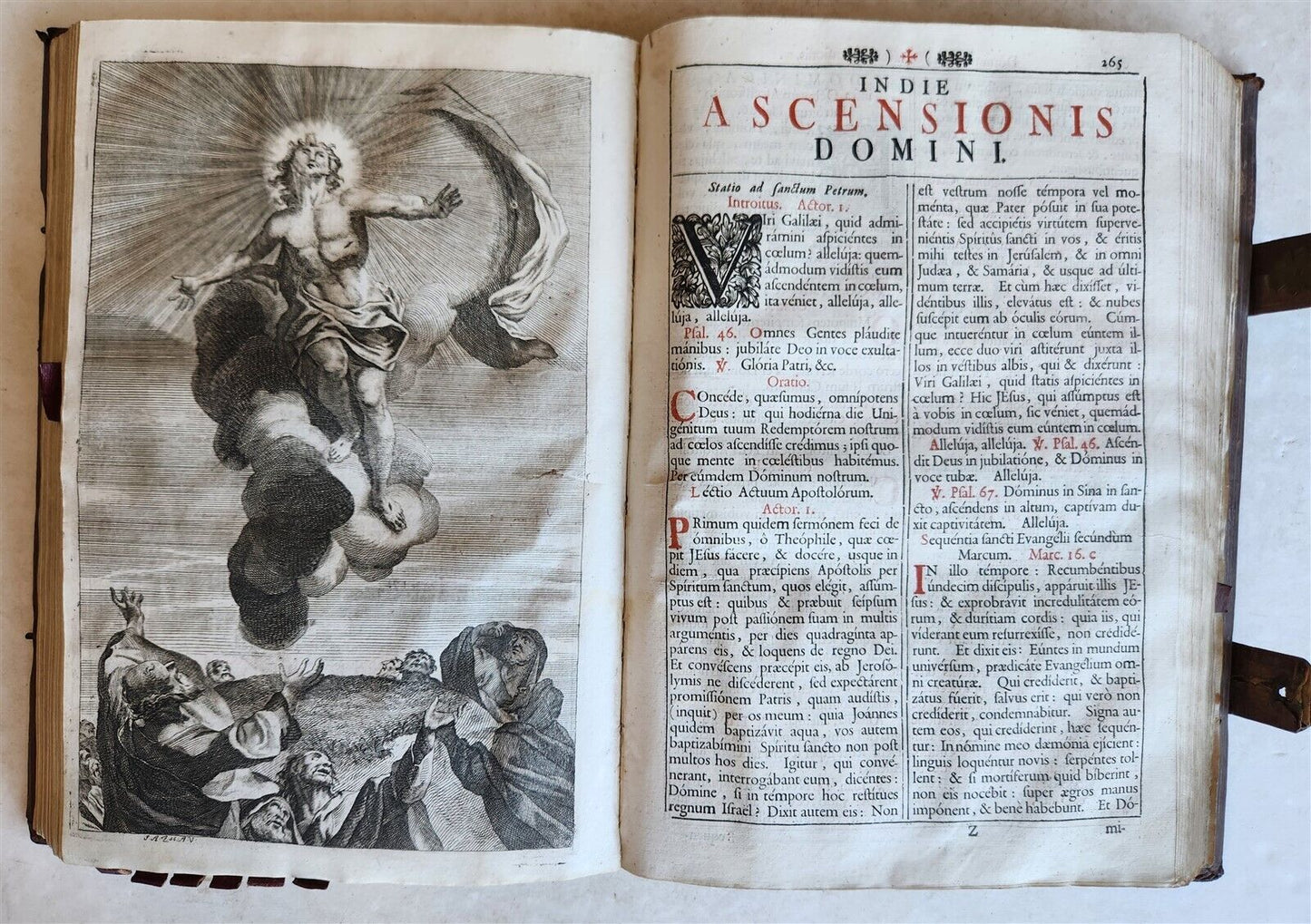 1743 MISSALE ROMANUM antique NICELY DECORATED FOLIO illustrated