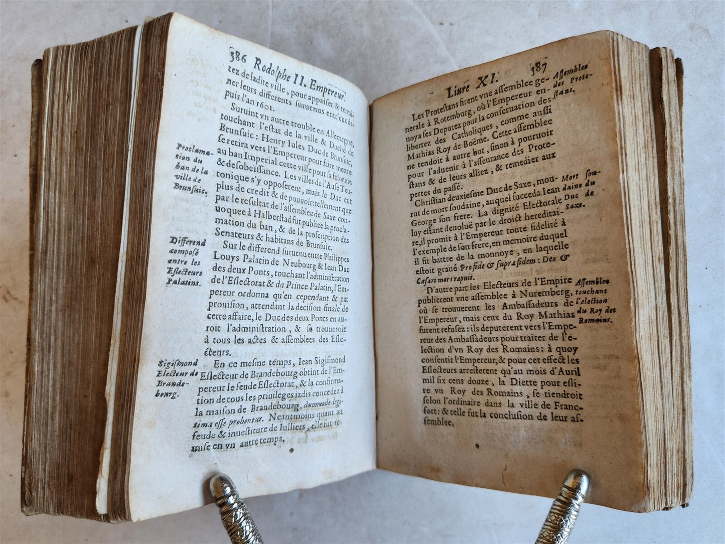 1633 WORLD'S HISTORY by H. Turselin antique in FRENCH vellum bound