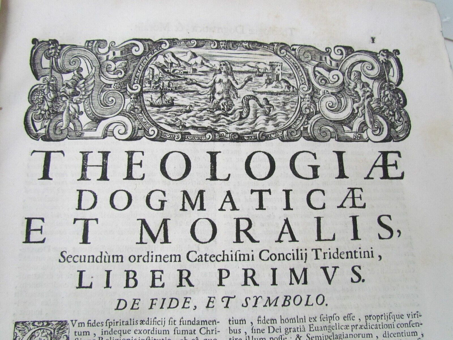 1698 2 VOLUMES ANTIQUE VELLUM FOLIOS 9.5 x 13.5'' THEOLOGIA DOGMATICA