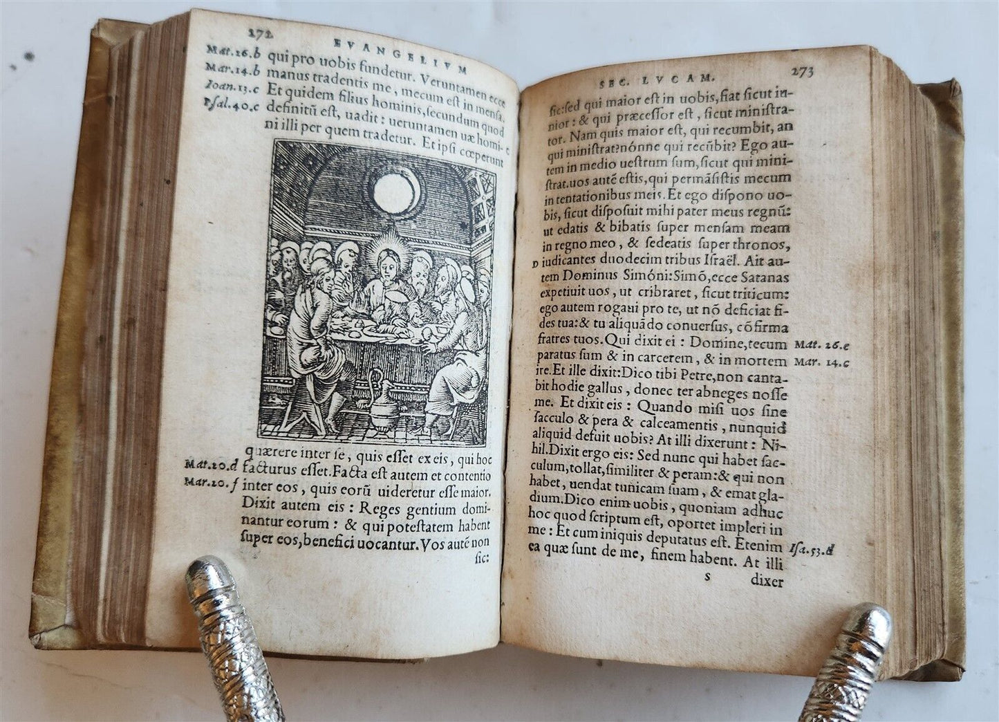 1558 BIBLE IN LATIN ILLUSTRATED antique 16th CENTURY vellum bound NEW TESTAMENT