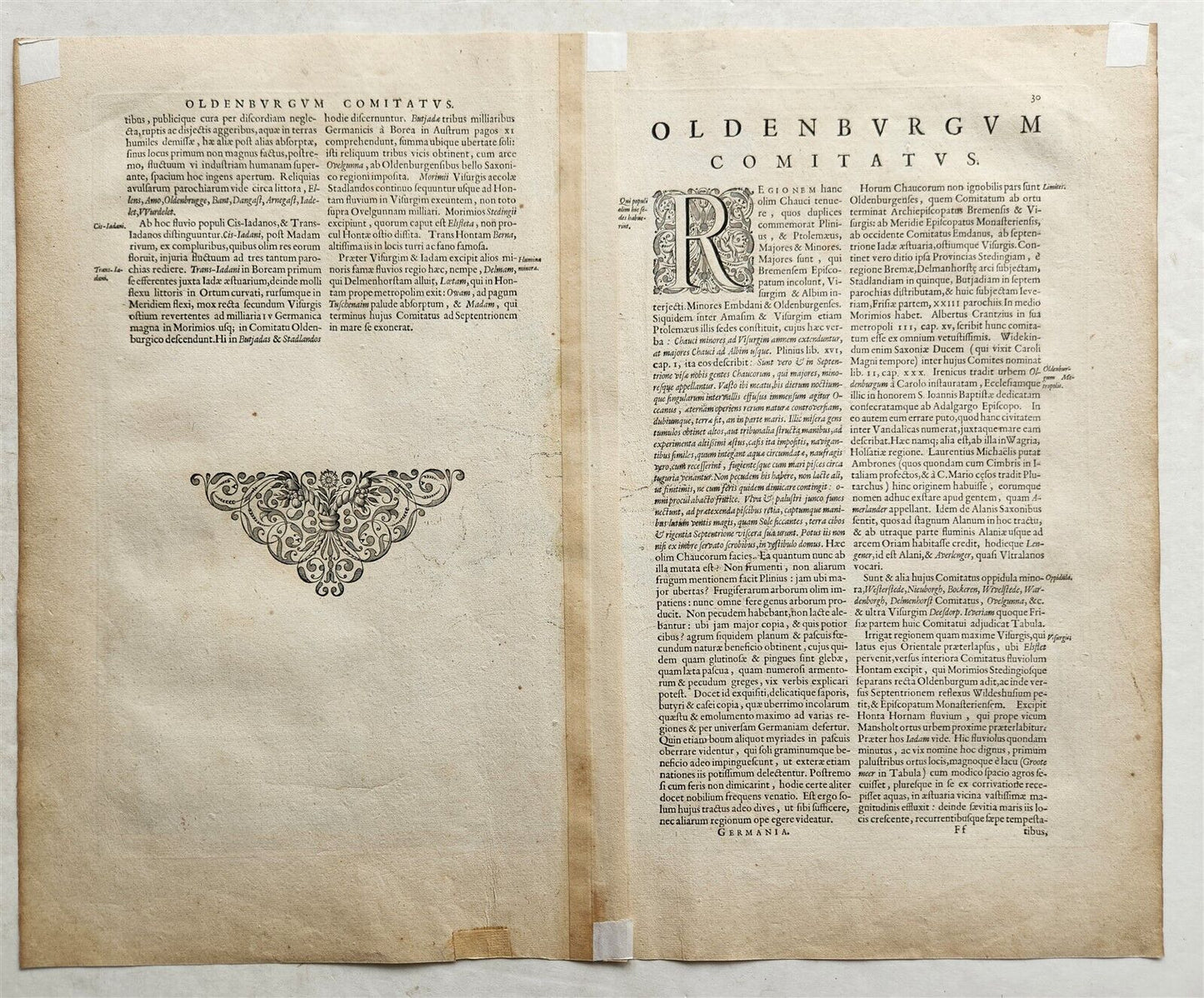 1640 MAP of GERMANY OLDENBURG CO. by WILLEM BLAEU antique AUTHENTIC hand colored