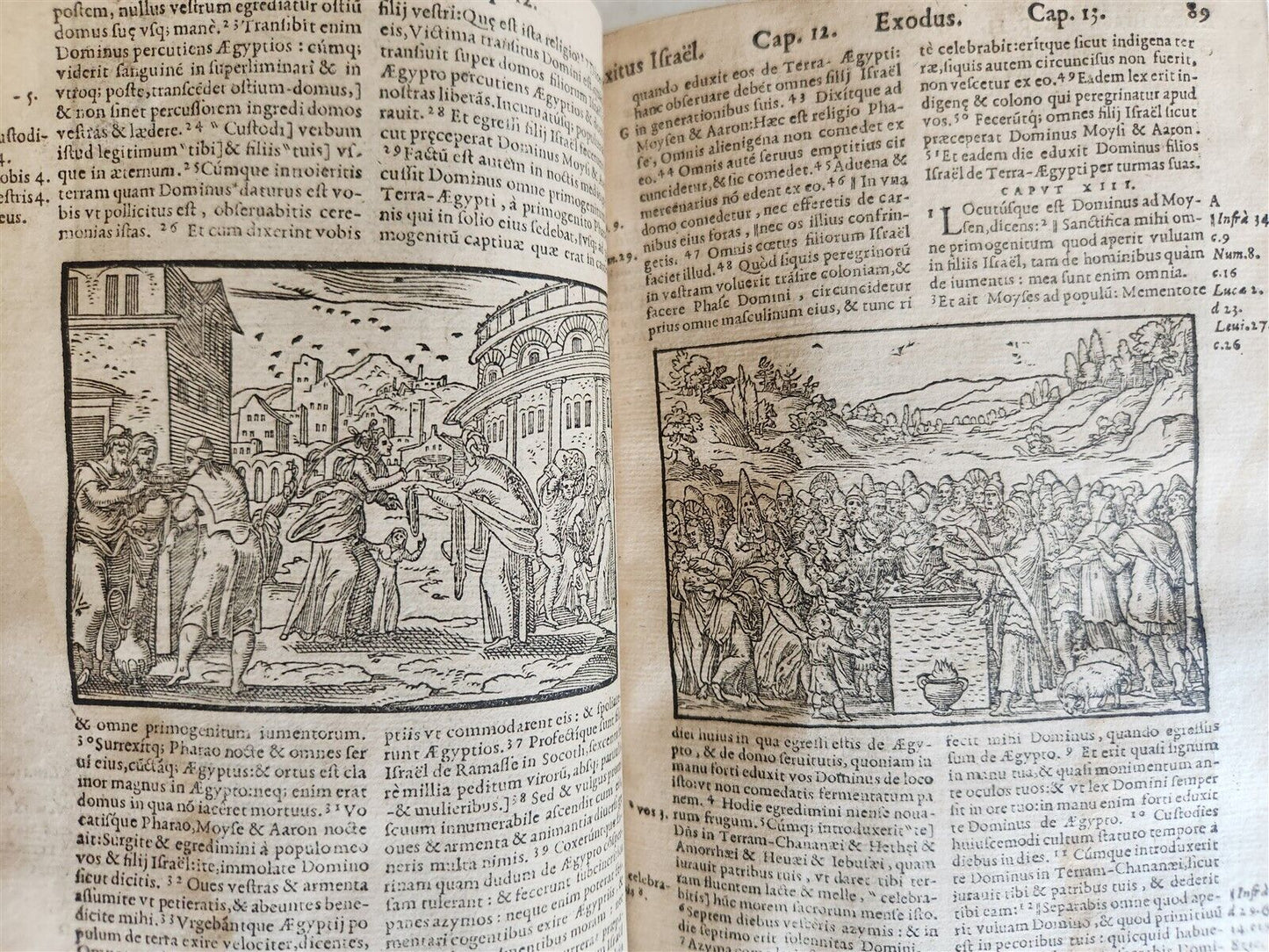 1573 BIBLE in LATIN antique FULLY ILLUSTRATED Old & New Testament