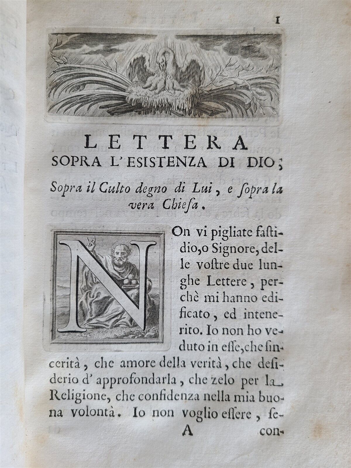 1721 LETTERE DI RELIGIONE e DI METAFISICA FRANCESCO di SALIGNAC antique VELLUM